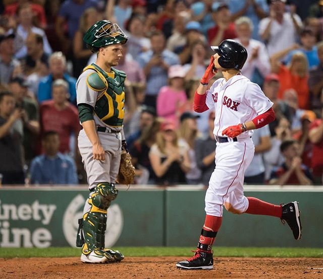 RECAP: Mookie Betts homers twice, drives in six as #RedSox dominate A’s in 11-1&nbsp;win.