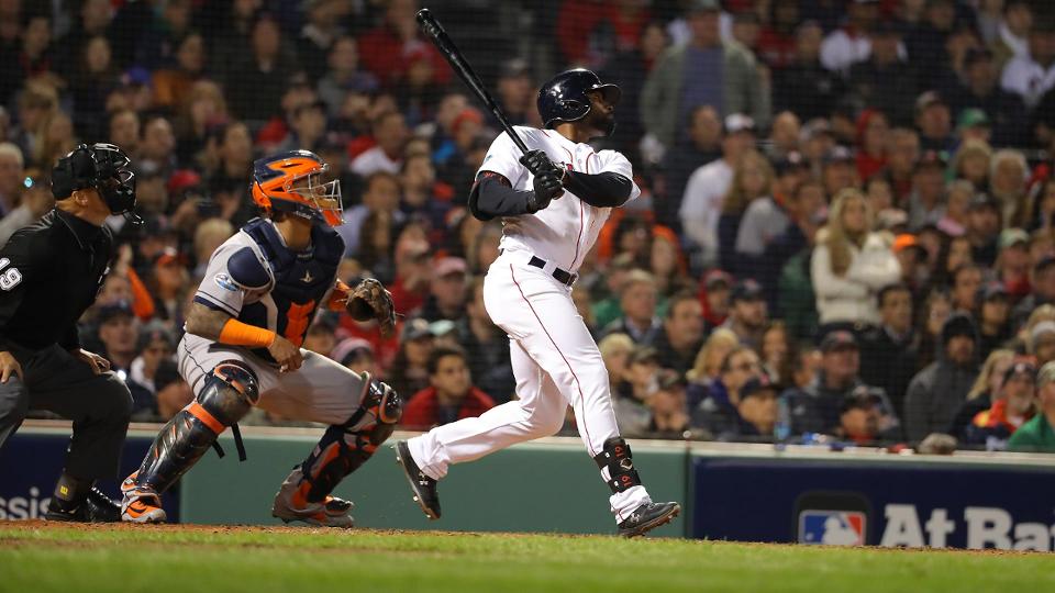 RECAP: Jackie Bradley Jr.’s Go-Ahead Three-Run Double Lifts #RedSox to 7-5 Win over Astros in Game Two of&nbsp;ALCS.