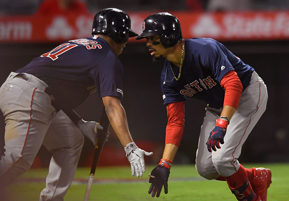 Mookie Betts Opens, Closes Scoring for Red Sox with Pair of Homers in 7-6 Win over Angels in&nbsp;Extras