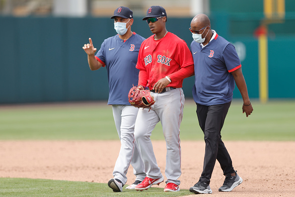 Red Sox top prospect Jeter Downs suffers injury to left side in Sunday’s game against Twins, will be evaluated on&nbsp;Monday