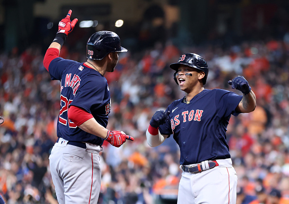 J.D. Martinez and Rafael Devers lead the way with pair of grand slams as Red Sox even ALCS with 9-5 win over&nbsp;Astros